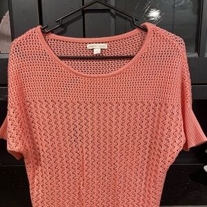 Pink Knit Short Sleeve Top